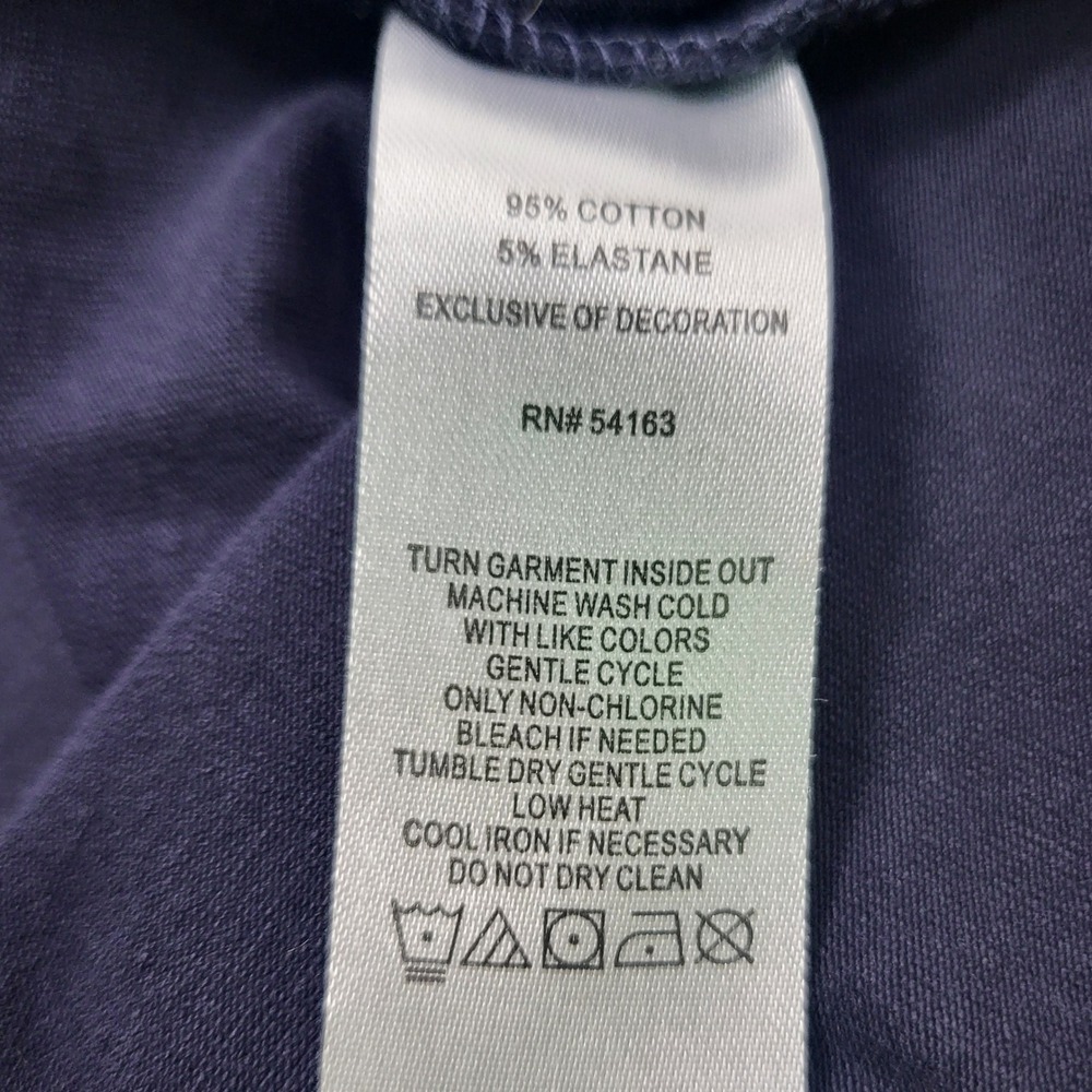 Tommy Hilfiger T-Shirt Striped Trim Crew Neck Tee Top Comfy Casual Large blue - Picture 5 of 7